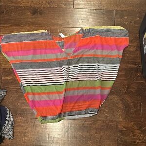 Pink and Gray Oversized Sleeveless Blouse